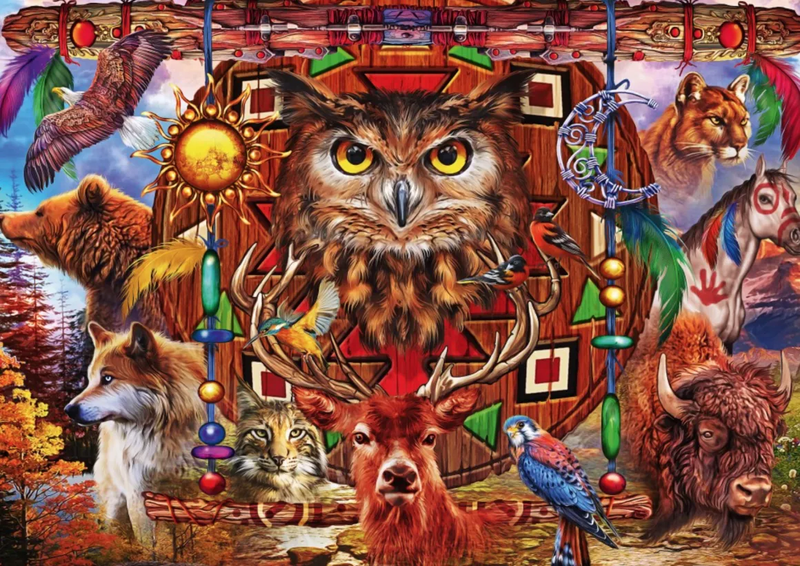 Bluebird Puzzle Dierentotem - puzzel van 1000 stukjes