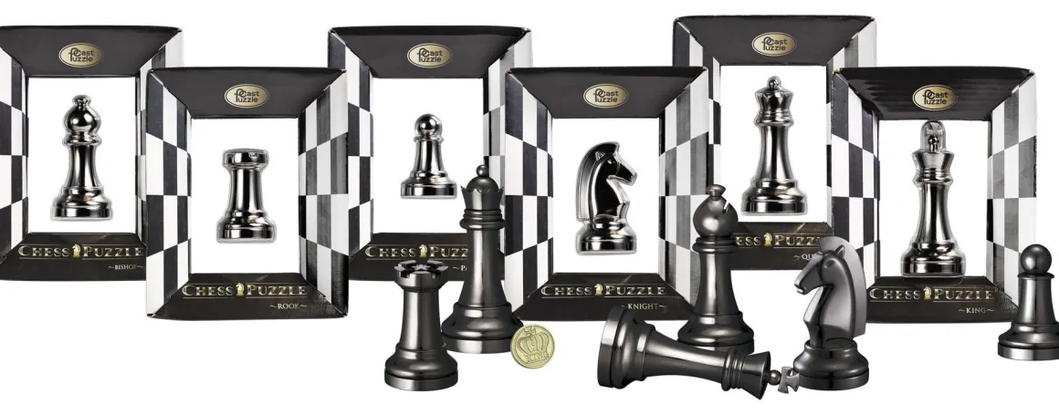 Cast Puzzle Loper Zwart - Schaakstuk - breinbreker