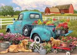 Cobble Hill Bloemen Pick-up Truck - puzzel van 1000 stukjes