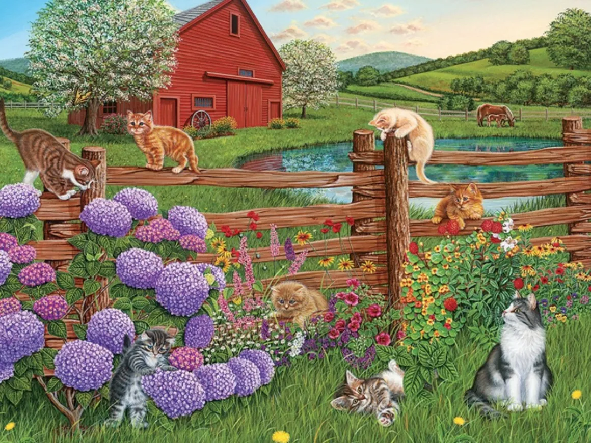 Cobble Hill Boerderij Katjes - puzzel van 275 XXL stukjes