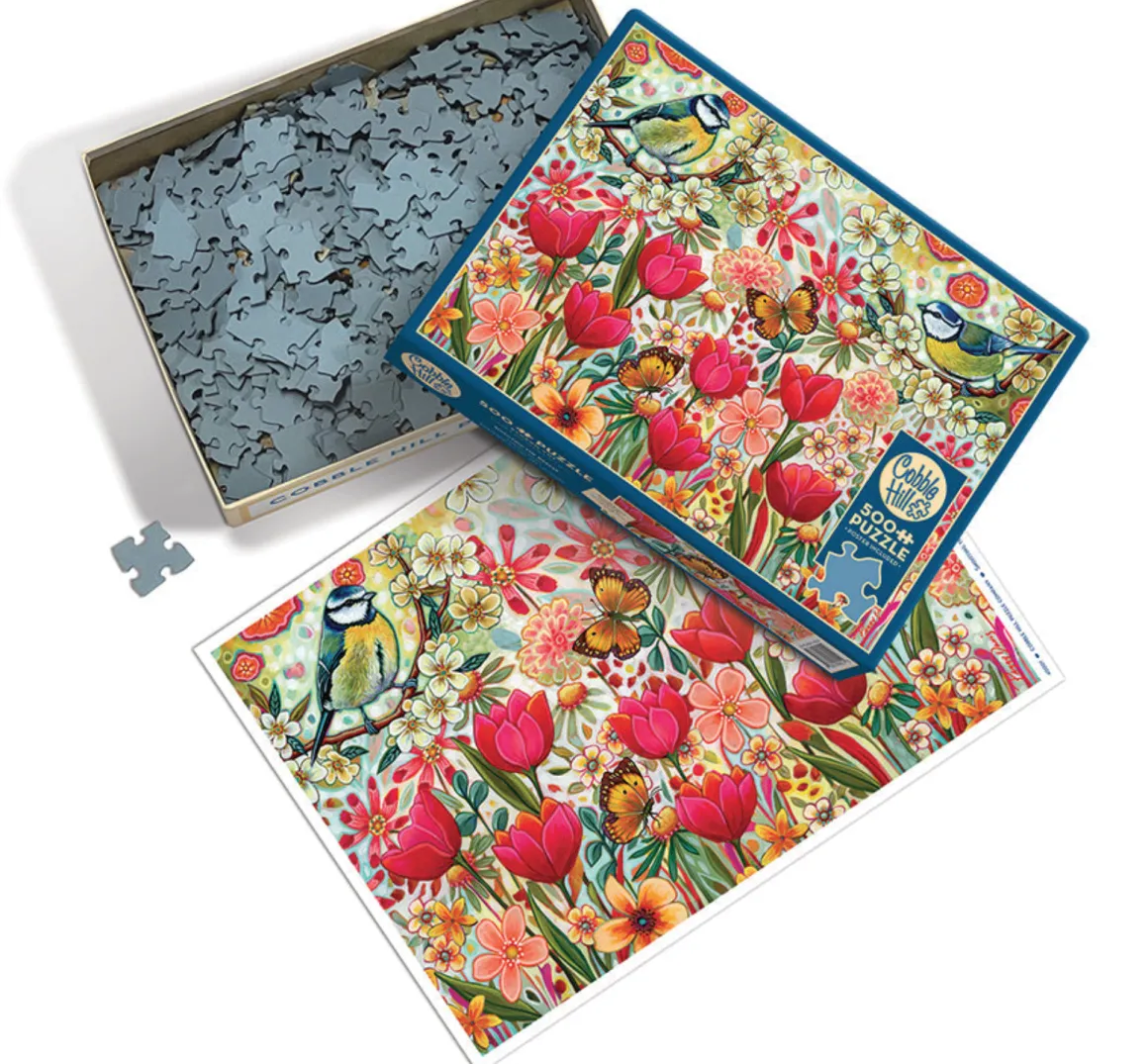 Cobble Hill Briesje in de bloementuin - puzzel van 500 XL stukjes