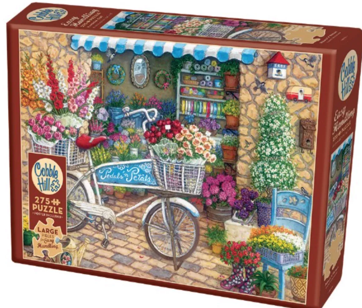 Cobble Hill Fiets bij de bloemenwinkel - puzzel van 275 XXL stukjes