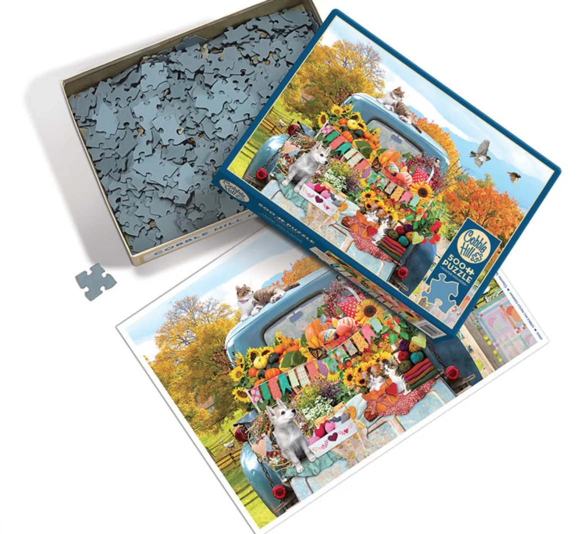 Cobble Hill Pick-up Truck in de herfst - puzzel van 500 XL stukjes