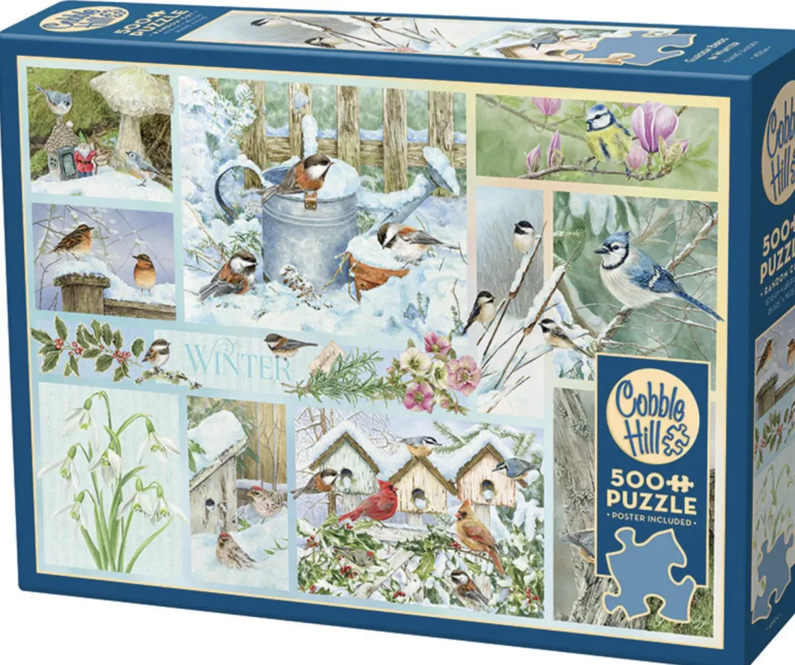 Cobble Hill Tuinvogels in de Winter - puzzel van 500 XL stukjes