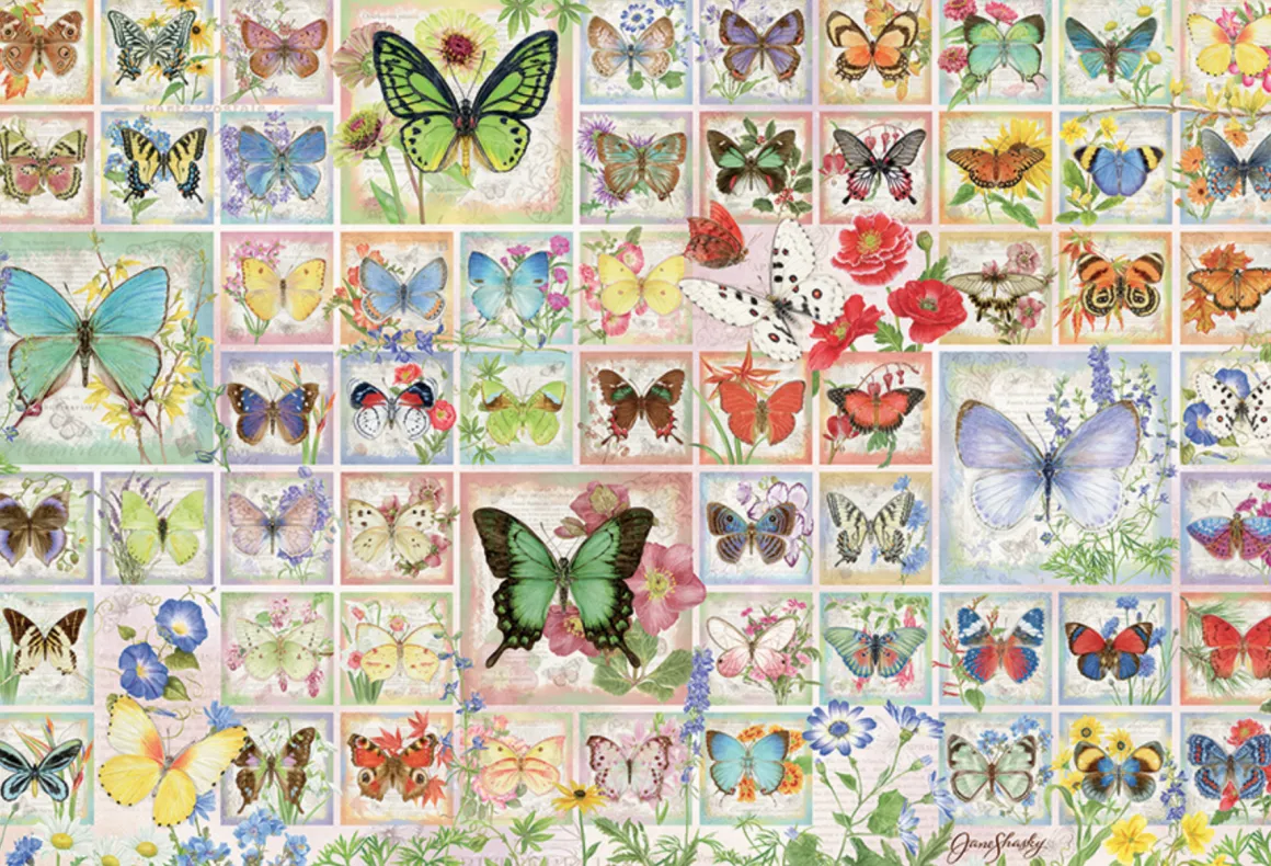 Cobble Hill Vlinders en Bloesems - puzzel van 2000 stukjes