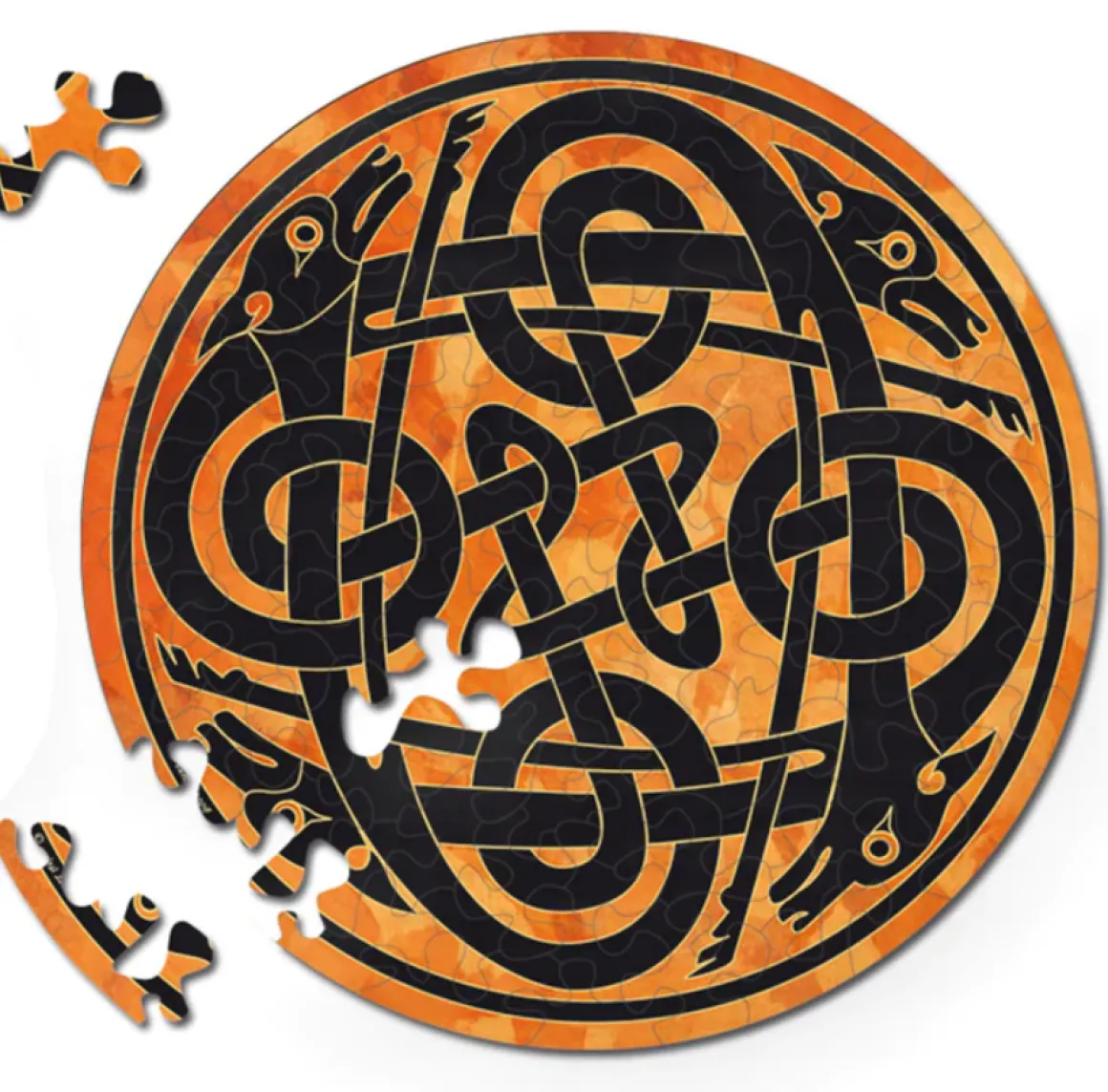 Curiosi Honden - Dubbelzijdige Ronde puzzel in hout - 88 stukjes