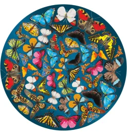 Curiosi Papillon - Dubbelzijdige Ronde puzzel in hout - 424 stukjes