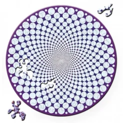 Curiosi Puzzel Double Points - Dubbelzijdige Ronde puzzel in Hout - 88 stukjes