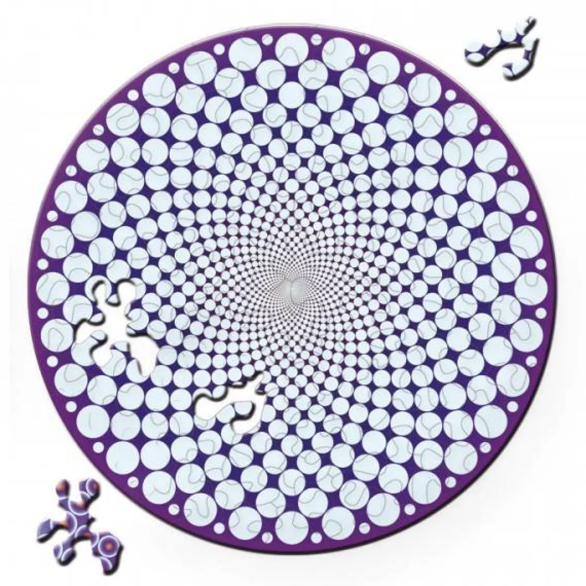 Curiosi Puzzel Double Points - Dubbelzijdige Ronde puzzel in Hout - 88 stukjes