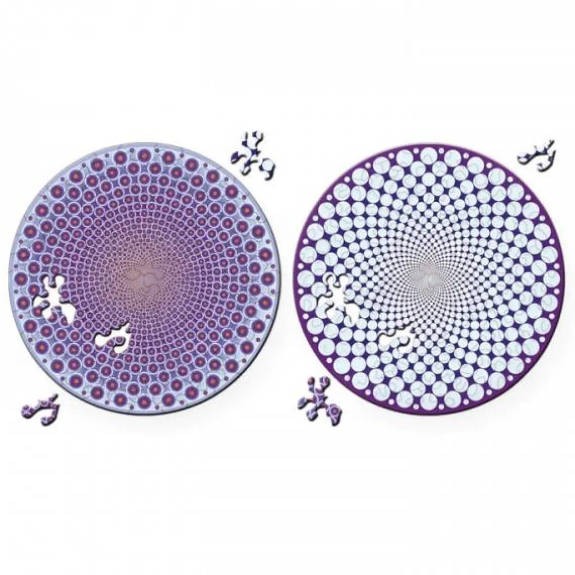 Curiosi Puzzel Double Points - Dubbelzijdige Ronde puzzel in Hout - 88 stukjes