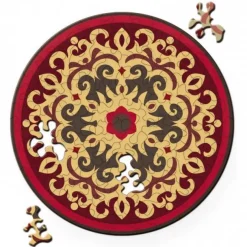 Curiosi Puzzel Double Rose - Dubbelzijdige Ronde puzzel in hout - 88 stukjes