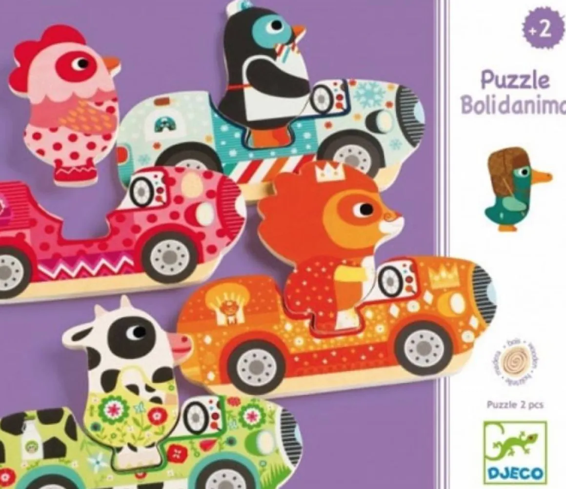 Djeco Bolidanimo - 8 puzzeltjes van 2 stukjes