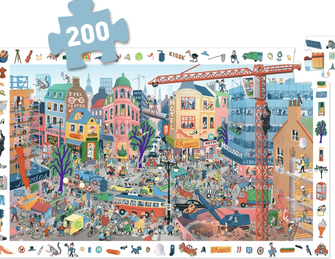 Djeco De stad - Observatie puzzel van 200 stukjes