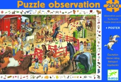 Djeco Drukte op de manege - puzzel van 200 stukjes