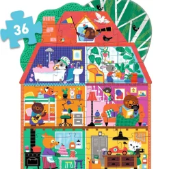 Djeco Het huis van de kleine vriendjes - Reuzepuzzel van 36 stukjes