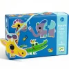Djeco Puzzel duo - Bewegende Jungle dieren - 6 x 2 stukjes