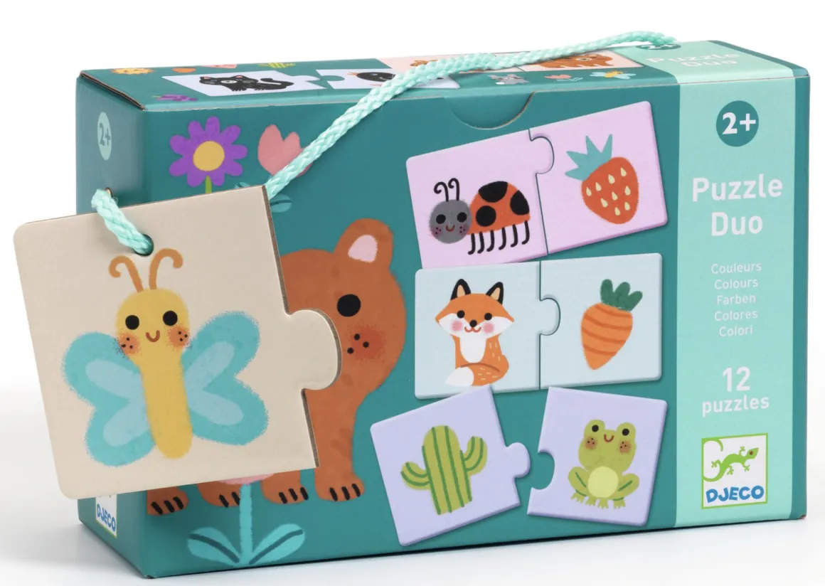 Djeco Puzzel duo - Kleuren - 12 x 2 stukjes