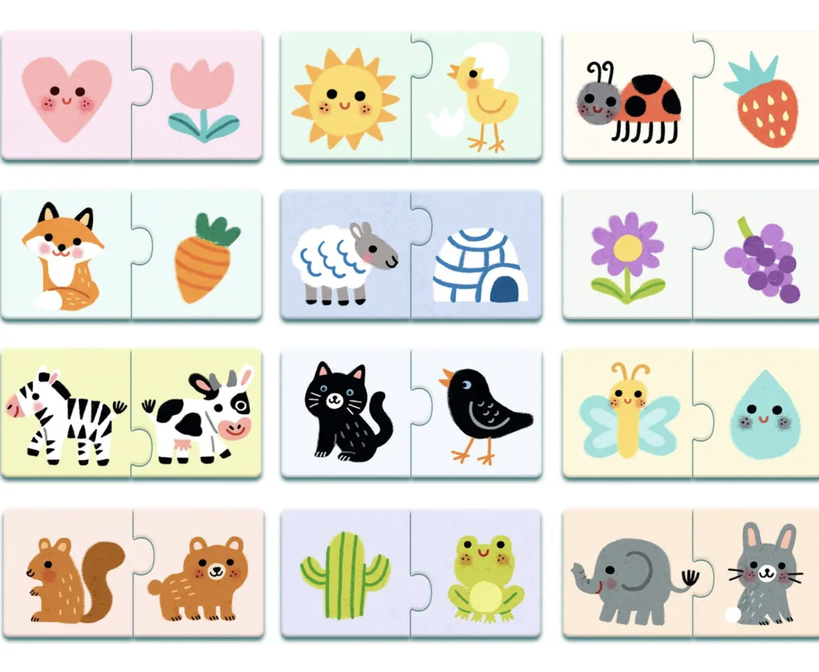 Djeco Puzzel duo - Kleuren - 12 x 2 stukjes