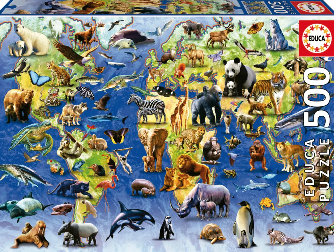 Educa 100 Bedreigde Diersoorten - legpuzzel van 500 stukjes