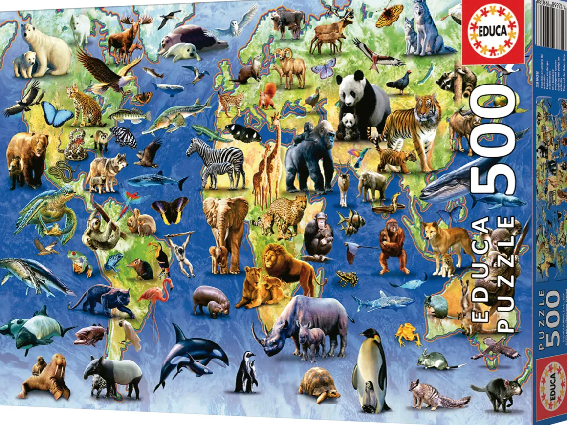 Educa 100 Bedreigde Diersoorten - legpuzzel van 500 stukjes