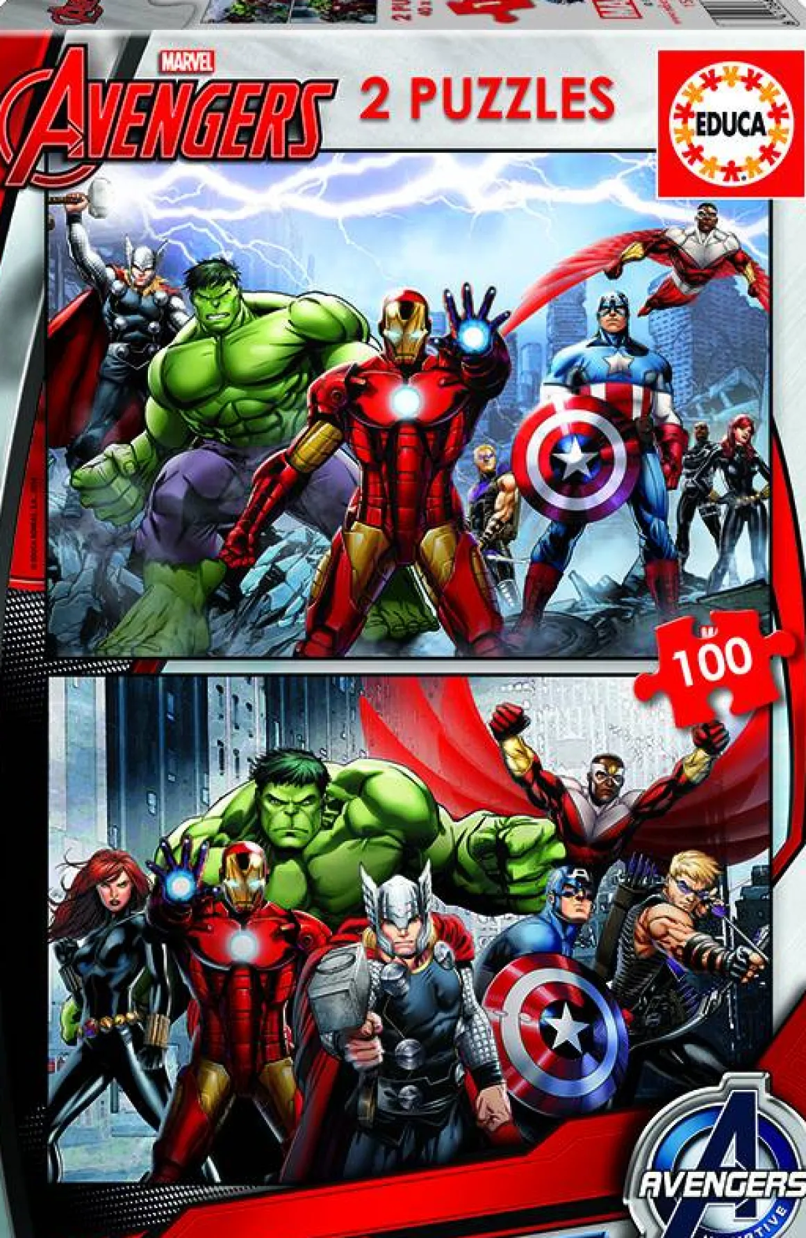 Educa Avengers - 2 puzzels van 100 stukjes