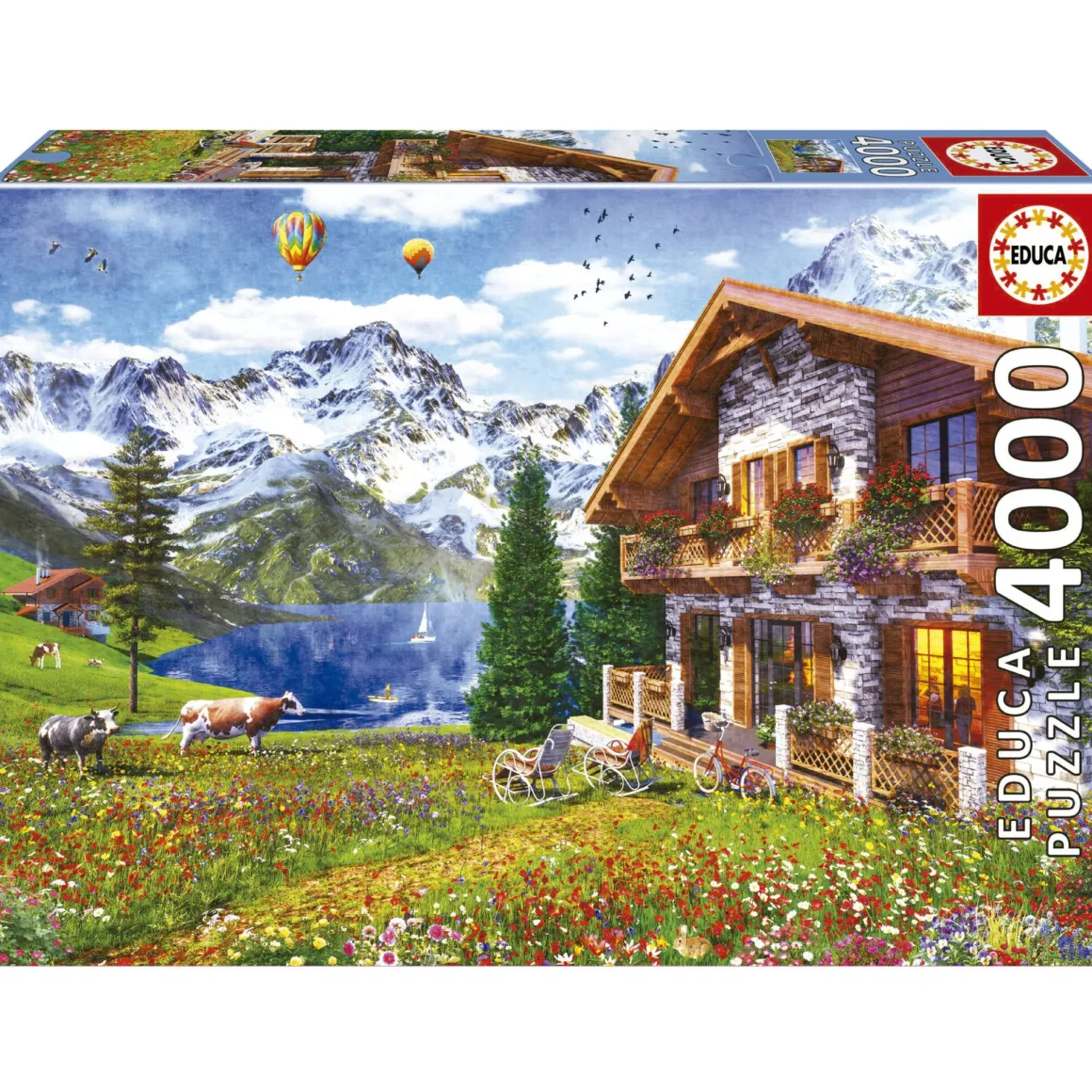 Educa Chalet in de Alpen - puzzel van 4000 stukjes