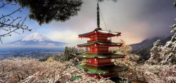 Educa Fuji berg en de Chureito Pagode in Japan - puzzel van 3000 stukjes