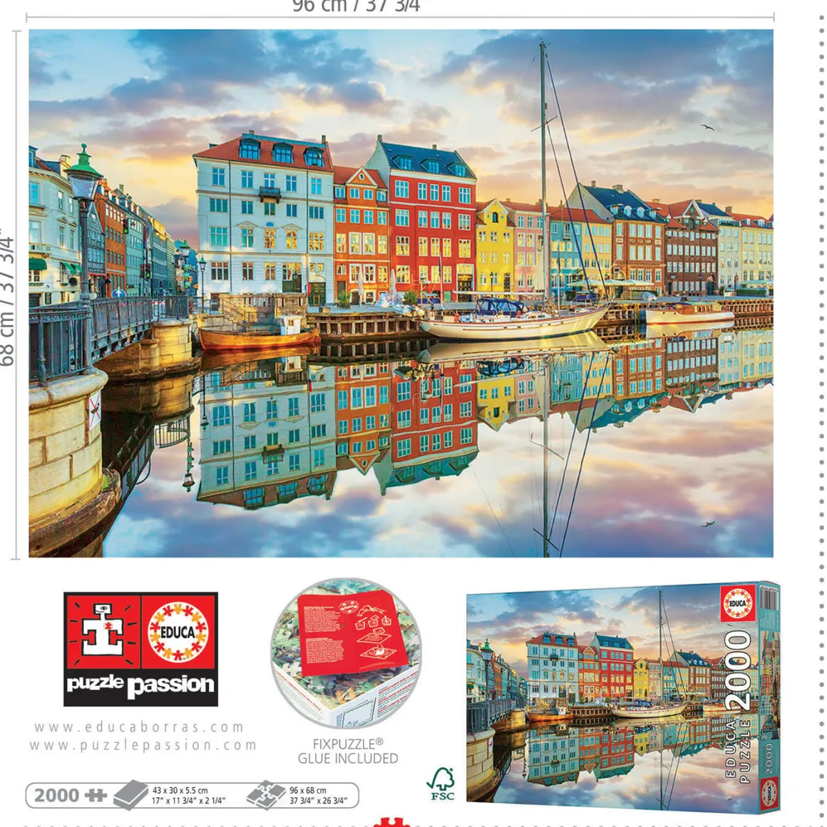 Educa Haven van Kopenhagen - puzzel van 2000 stukjes