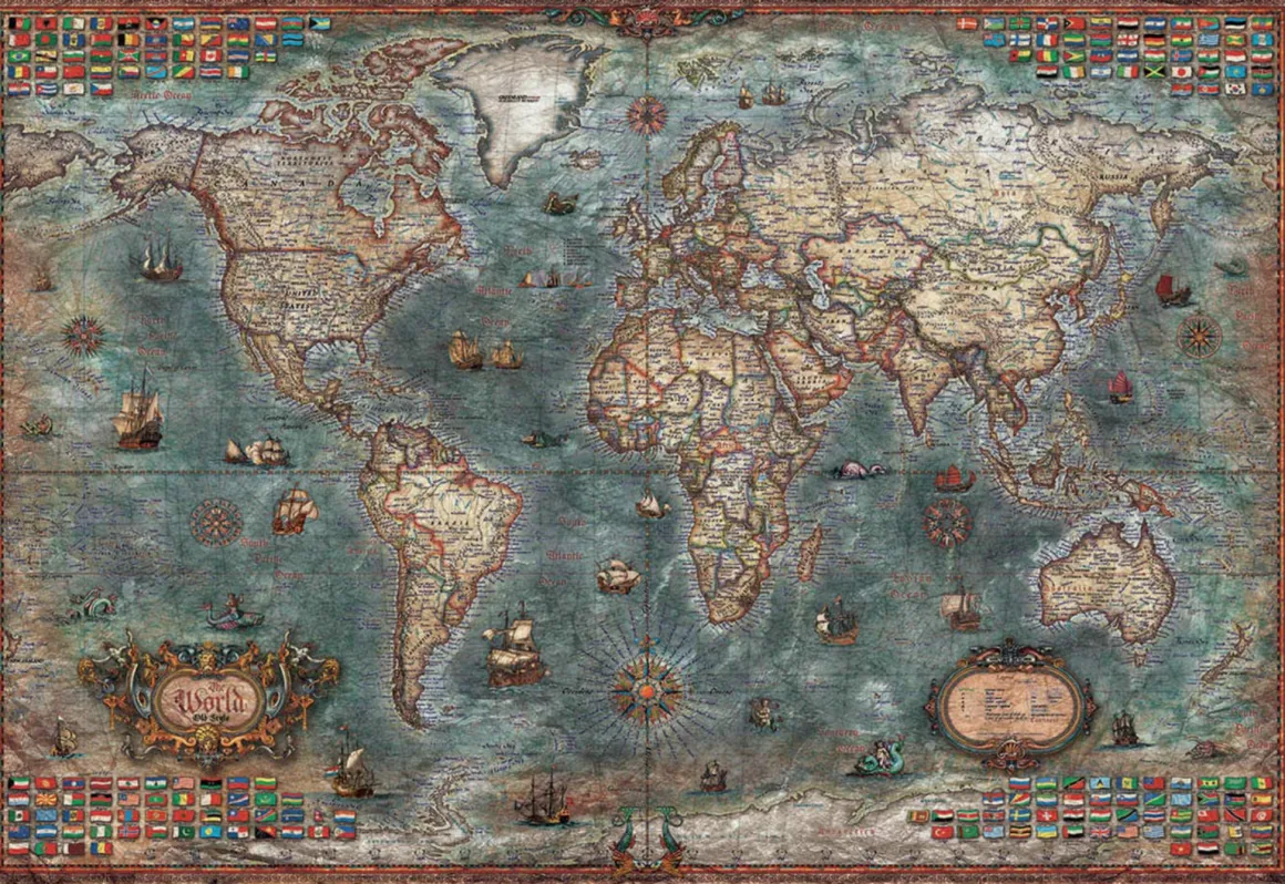 Educa Historische wereldkaart - puzzel van 8000 stukjes