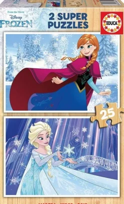 Educa HOUT: Frozen - 2 puzzels van 25 stukjes