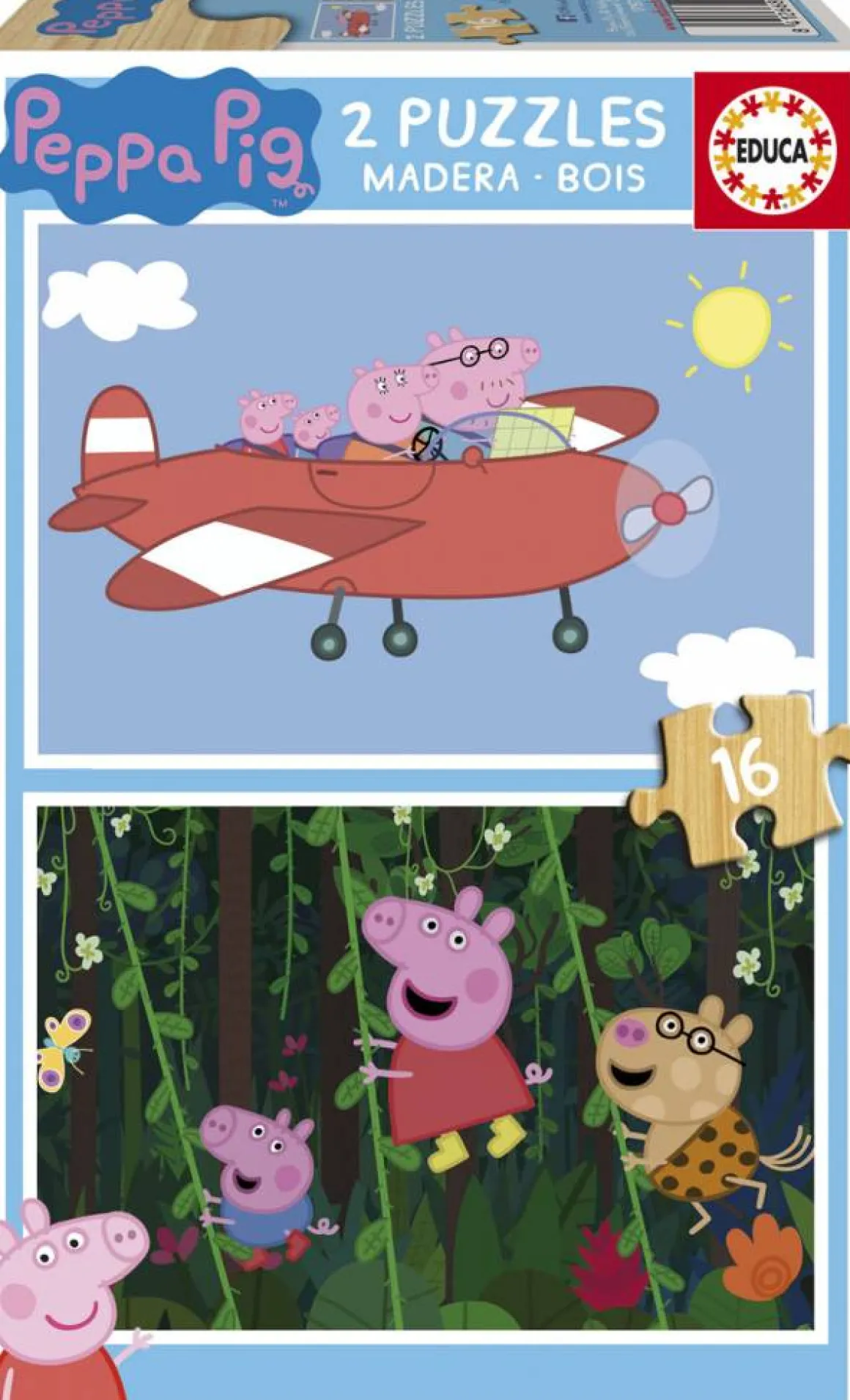 Educa HOUT: Peppa Pig - 2 x 16 stukjes
