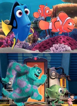 Educa HOUT: Pixar - Nemo en Dory - Monsters Inc. - 2 x 25 stukjes