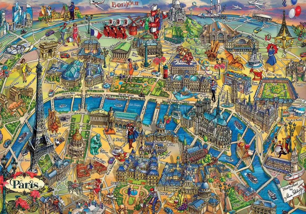 Educa Kaart van Parijs - legpuzzel van 500 stukjes