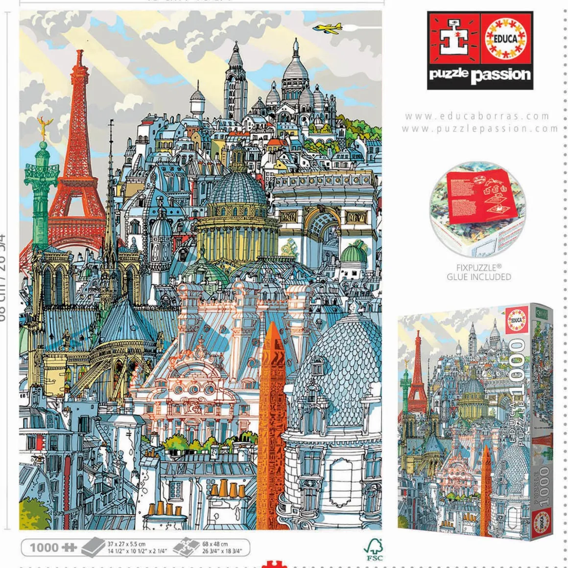 Educa Parijs - Carlo Stanga - puzzel 1000 stukjes