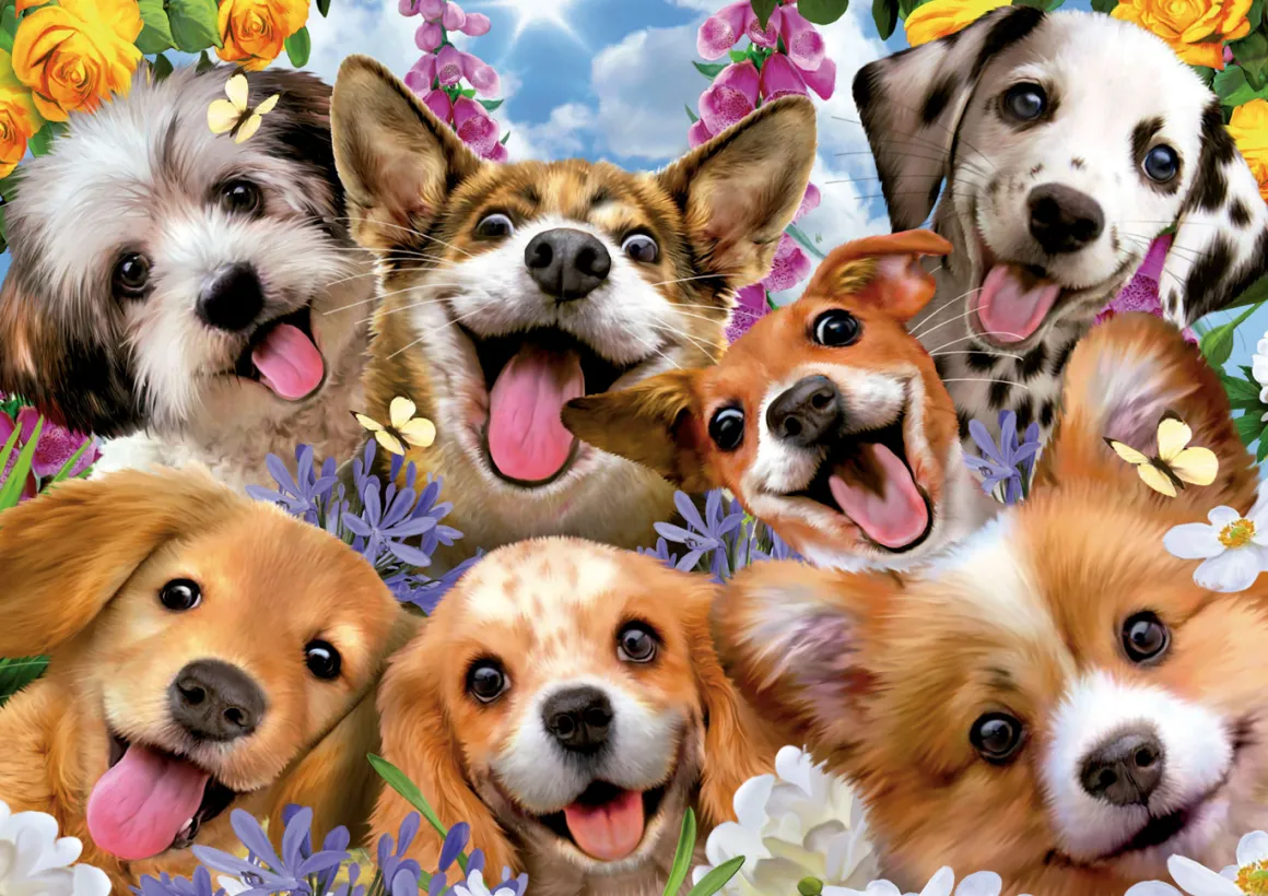 Educa Puppies Selfie, Howard Robinson - puzzel 1000 stukjes