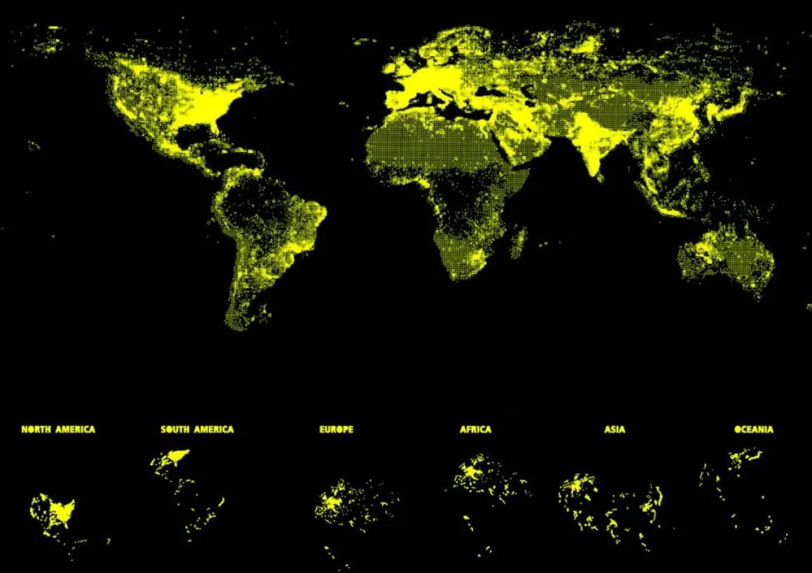 Educa Wereldkaart - Glow in the Dark - puzzel 1000 stukjes