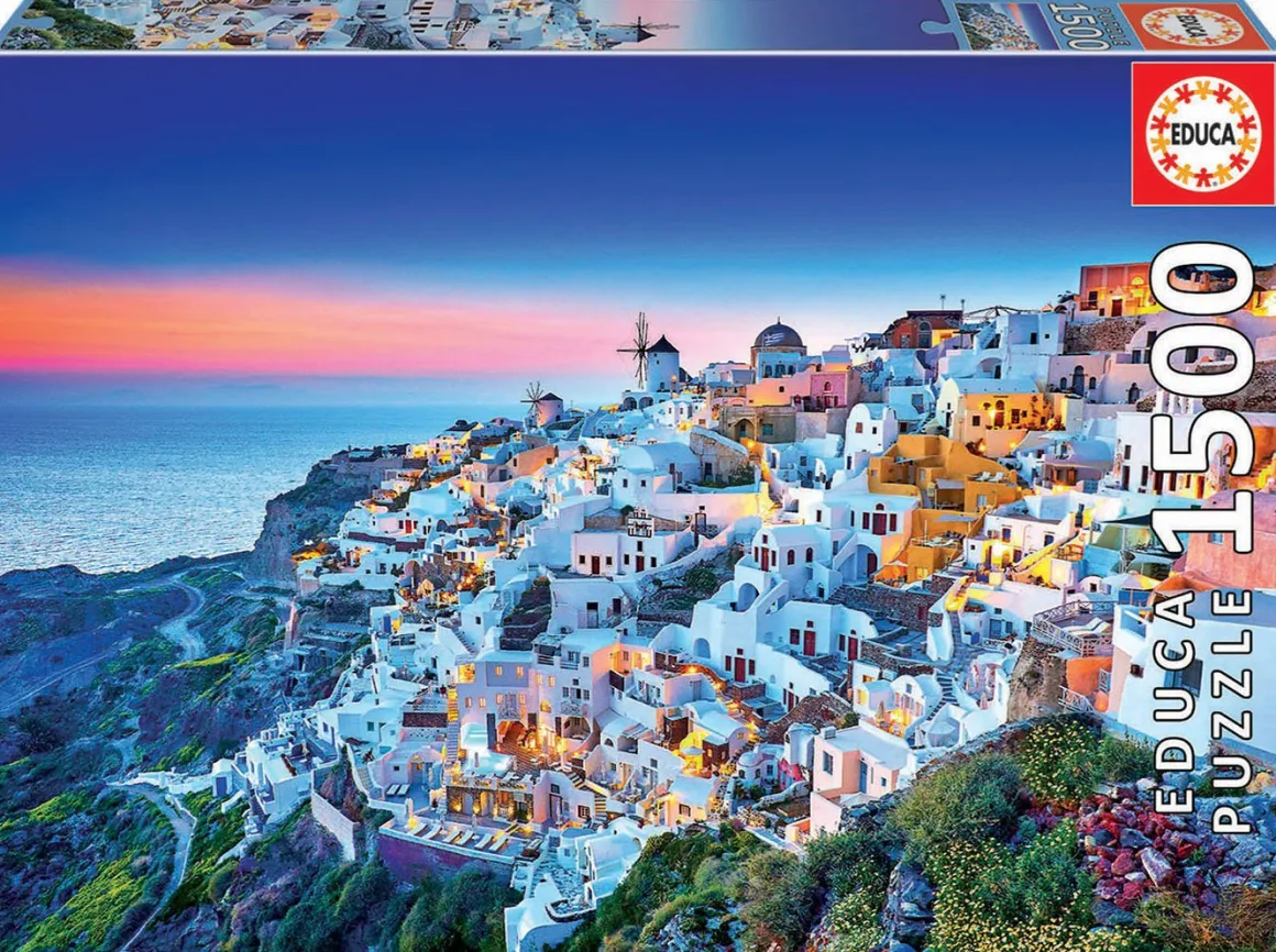 Educa Zonsondergang in Santorini - legpuzzel van 1500 stukjes