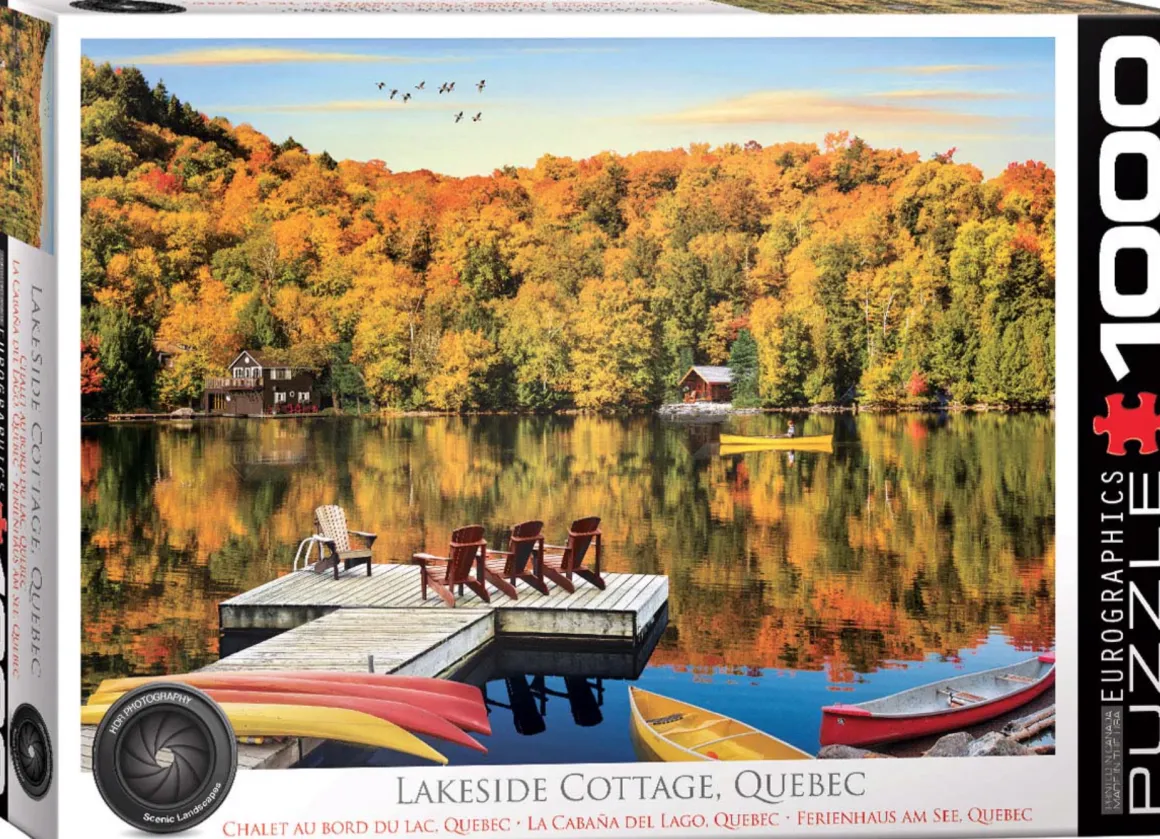 Eurographics Puzzles Cottage aan het meer - Quebec - puzzel van 1000 stukjes