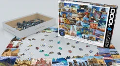 Eurographics Puzzles Globetrotter - Wereld - Collage - puzzel van 1000 stukjes
