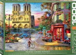 Eurographics Puzzles Zonsondergang bij de Notre Dame de Paris - puzzel van 1000 stukjes