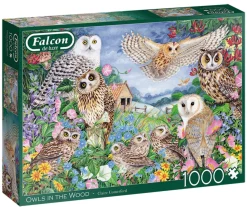 Falcon Uilen in het bos - puzzel van 1000 stukjes