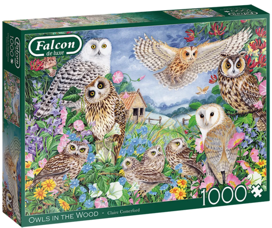 Falcon Uilen in het bos - puzzel van 1000 stukjes