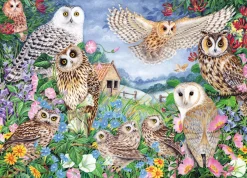 Falcon Uilen in het bos - puzzel van 1000 stukjes