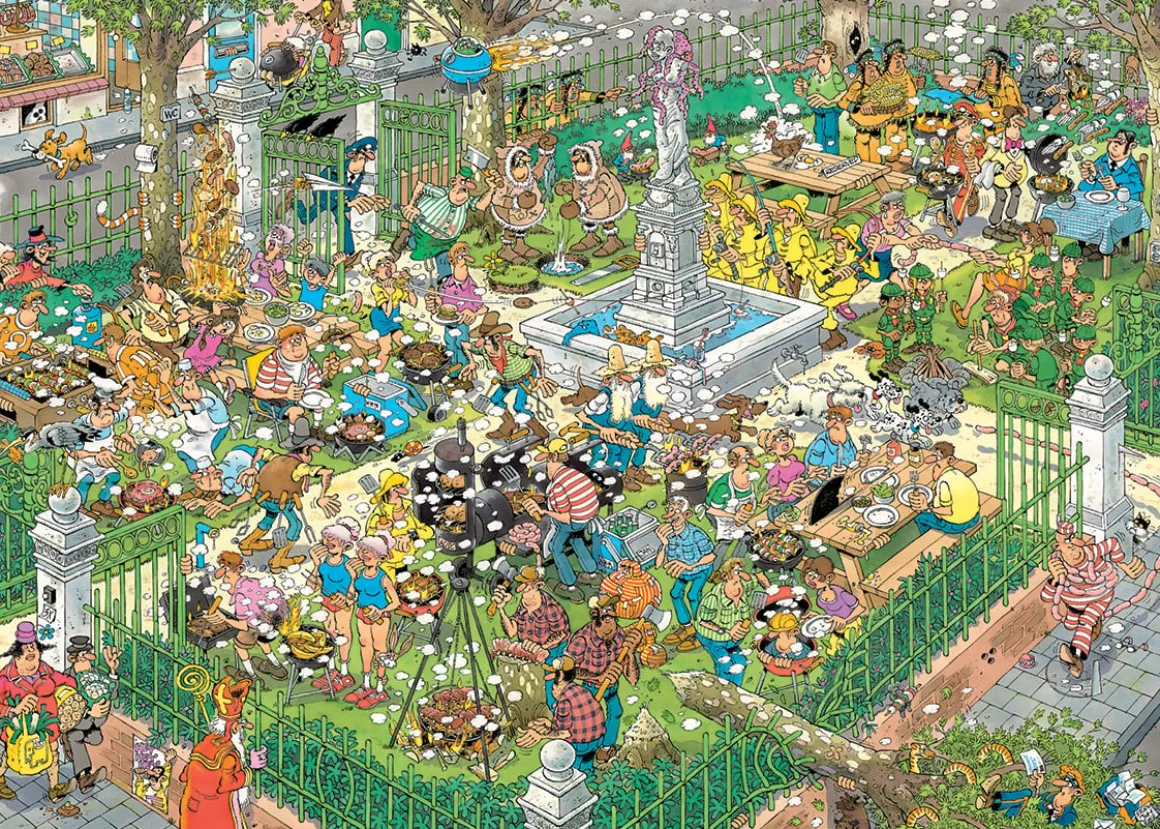 Jumbo BBQ Feest! - Jan van Haasteren - puzzel van 1000 stukjes