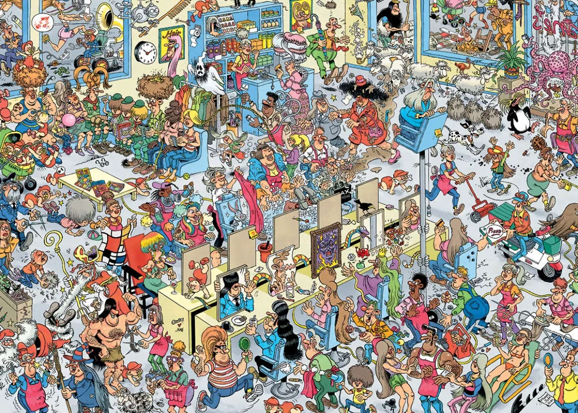 Jumbo Bij de kapper - Jan van Haasteren - puzzel van 1000 stukjes