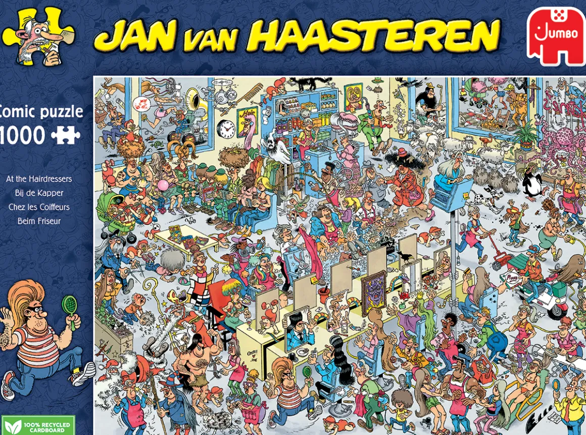 Jumbo Bij de kapper - Jan van Haasteren - puzzel van 1000 stukjes