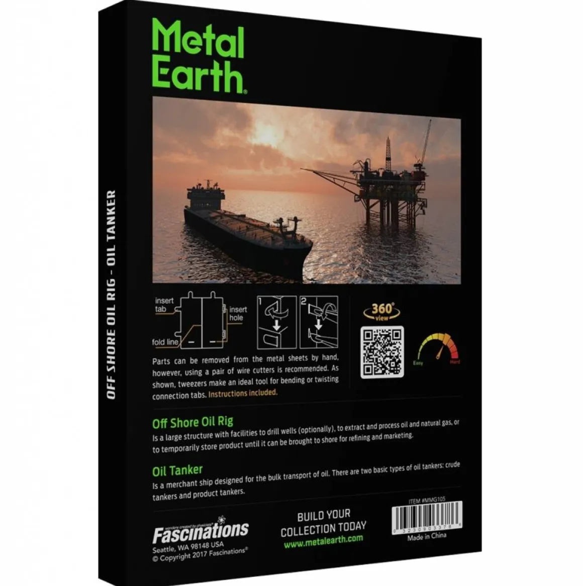 Metal Earth Booreiland en olietanker - Gift Box - 3D puzzel