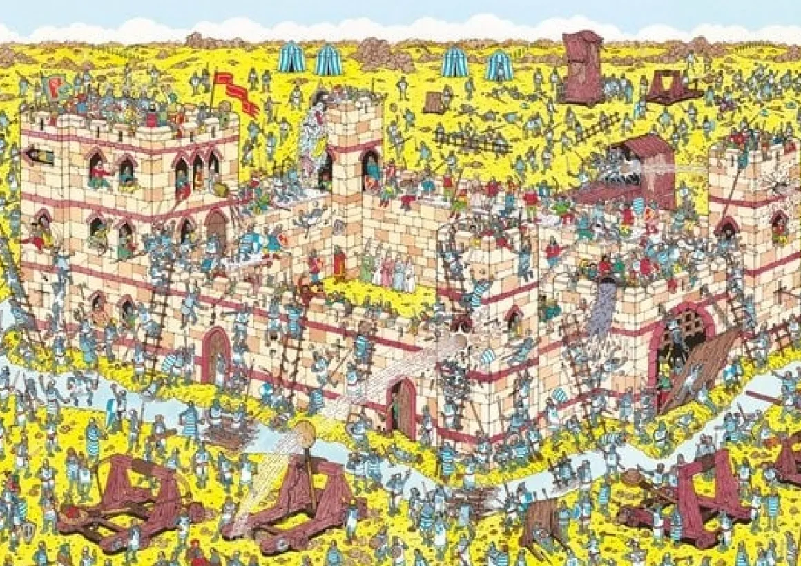 Plenty Gifts Waar is Wally - Ridder aanval - leg- en zoekpuzzel van 1000 stukjes