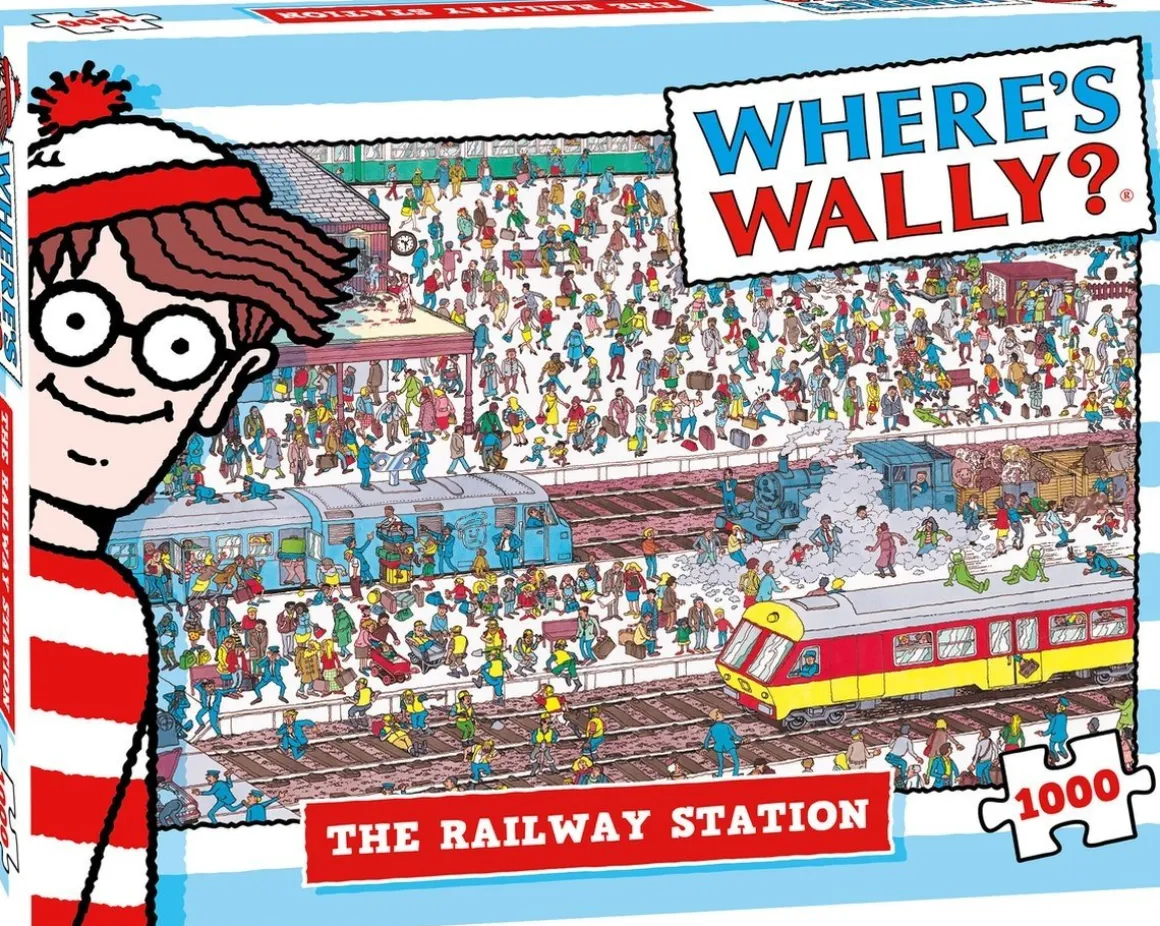 Plenty Gifts Waar is Wally - Het Treinstation - leg- en zoekpuzzel van 1000 stukjes
