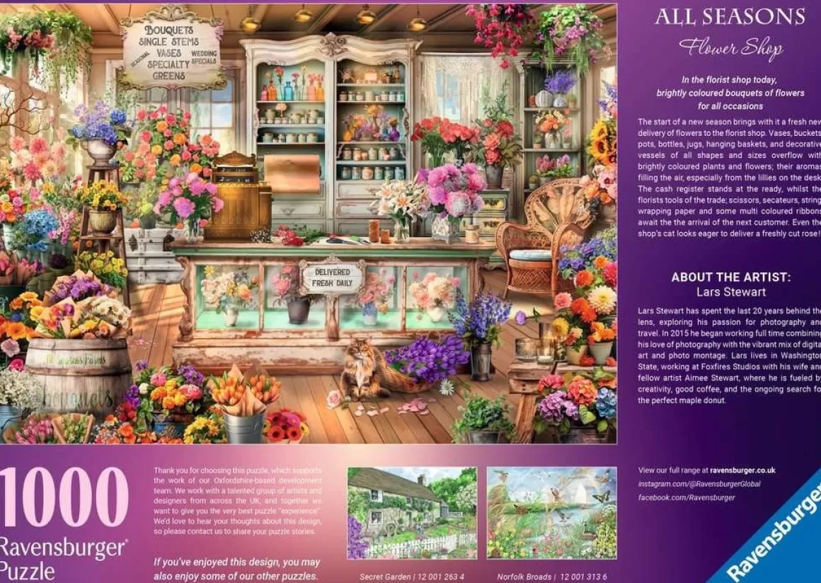 Ravensburger Bloemenwinkel - All Seasons - puzzel van 1000 stukjes